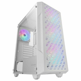 Mars Gaming Boîtier PC Geo ATX, Semitorre, Fenêtre Verre Trempé, 4 Ventilateurs RGB, USB 3.0, Noir
