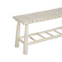 Banquette Blanc bois de teck 120 x 30 x 45 cm