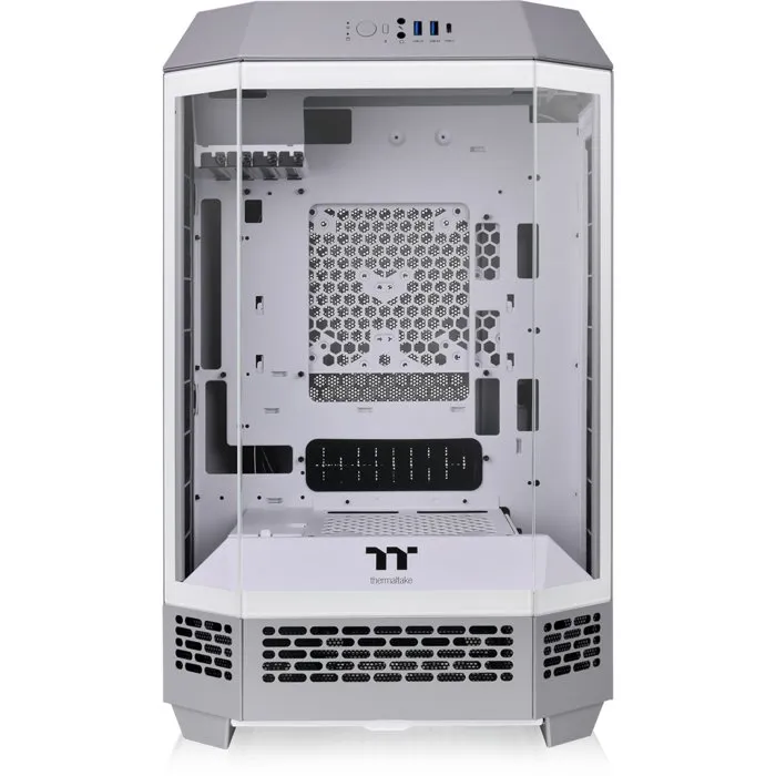 Thermaltake CA-1Y4-00SIWN-00 - Boîtier PC The Tower 300 - Format Micro-ATX/Mini-ITX - Avec 2 ventilateurs 140mm, USB Type-C, 3 panneaux verre trempé - Coloris Limestone