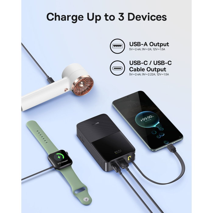 Baseus EnerFill FC51 Bipow2 Pro Power Bank 22,5W 20000mAh Noir Baseus EnerFill FC51 Bipow2 Pro Power Bank 22,5W 20000mAh Noir