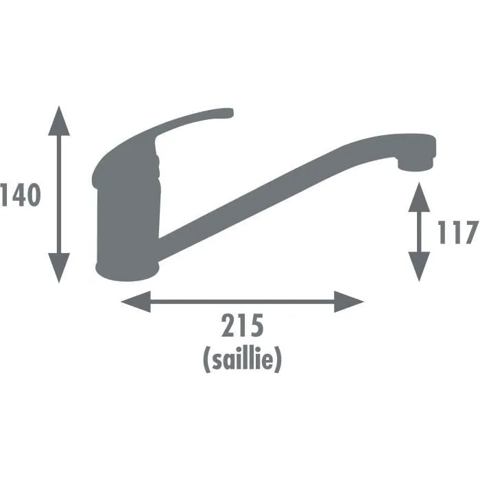Edouard Rousseau Cardiff - Mitigeur de cuisine avec bec mobile pivotant, aérateur réducteur de débit, laiton chromé - 5 ans de garantie