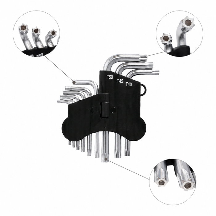 WOLFPACK LINEA PROFESIONAL Jeu de clés Torx en L 9 pièces WOLFPACK LINEA PROFESIONAL Jeu de clés Torx en L 9 pièces