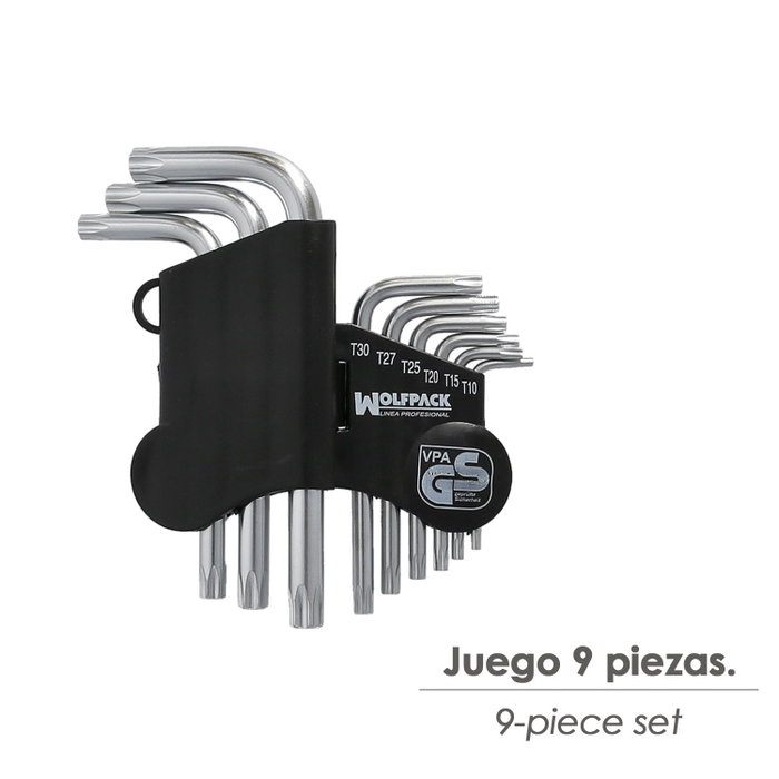 WOLFPACK LINEA PROFESIONAL Jeu de clés Torx en L 9 pièces WOLFPACK LINEA PROFESIONAL Jeu de clés Torx en L 9 pièces