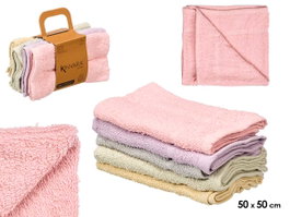 Kinvara Torchon de cuisine en coton 400 g 50x50 cm, lot de 5 couleurs pastel (Set de 40)