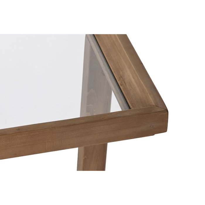 Table d'appoint Home ESPRIT Marron Verre Sapin 58 x 58 x 60 cm