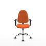 PIQUERAS Y CRESPO Chaise de bureau Algarra, Tissu Orange, Base Chromée