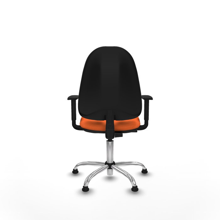 PIQUERAS Y CRESPO Chaise de bureau Algarra, Tissu Orange, Base Chromée