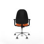 PIQUERAS Y CRESPO Chaise de bureau Algarra, Tissu Orange, Base Chromée