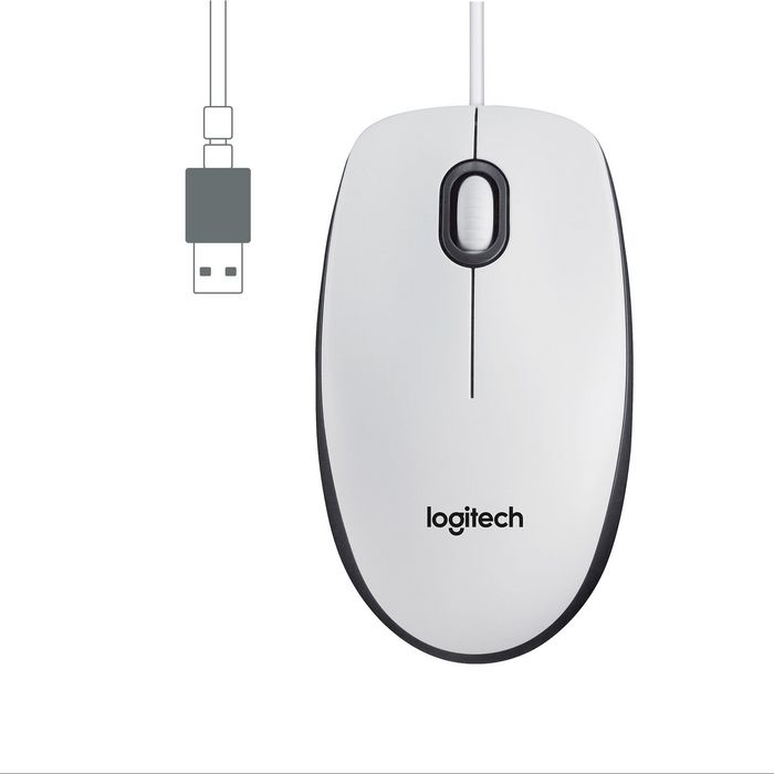 Logitech Souris M100 - Souris filaire USB ambidextre pour ordinateur, compatible Windows, macOS, Linux et Chromebook, design ergonomique