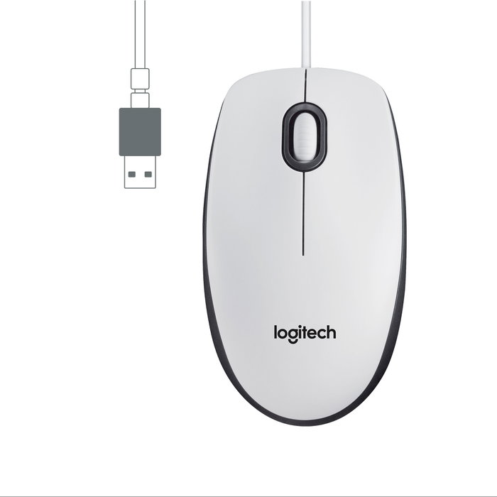 Logitech M100 Souris filaire Blanche Logitech M100 Souris filaire Blanche