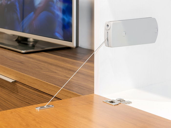 Emuca Mécanisme de porte Relevable Microwinch, 4kg, acier et plastique, gris