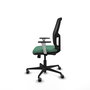 Chaise Alfera Synchrone/Traslack Maille/tissu Vert émeraude Maille Noir Base en nylon noir Accoudoirs noirs et blancs Sans appui-tête Roulettes 65mm pour moquette