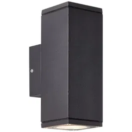 Brilliant HALLY Applique Murale Extérieure en Métal et Verre Anthracite, 2x GU10 LED 10W, IP44