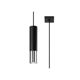 LOOPEZ Lâmpada Colgante "Loopez 1" (SOL-SL.0946) - Lampe suspendue noire mate avec finition chromée, cuivrée ou dorée - Collection minimaliste