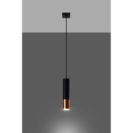 Suspension Loopez 1 Noir Mat Chrome/Cuivre/Or SOL-SL.0946 Lampe à Suspension Plafonnier