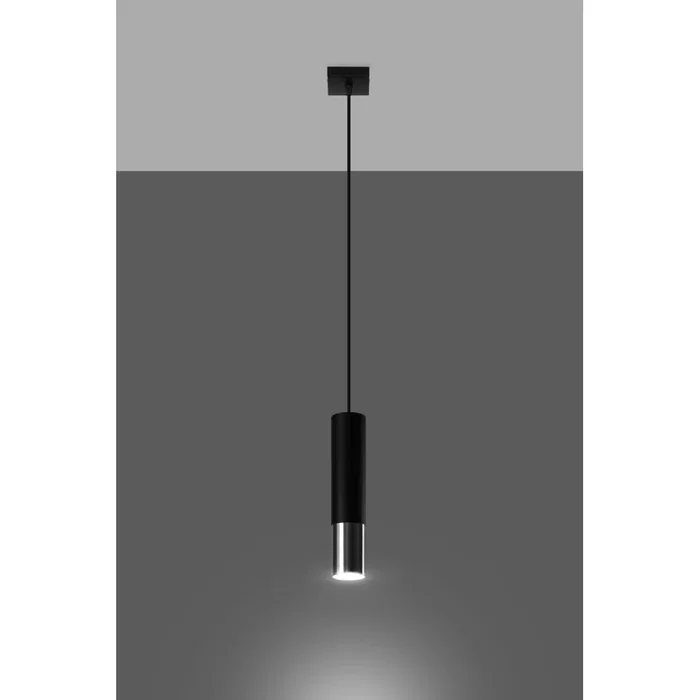 LOOPEZ Lâmpada Colgante "Loopez 1" (SOL-SL.0946) - Lampe suspendue noire mate avec finition chromée, cuivrée ou dorée - Collection minimaliste