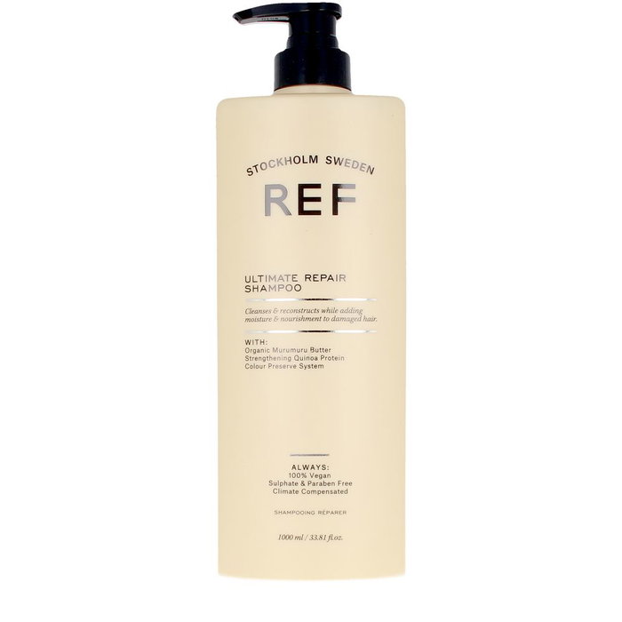 Ref Shampoing RÉPARATEUR ULTIME 1000 ml Shampoing sans sulfates enrichi d'extraits végétaux pour restaurer et protéger les cheveux. Ref Shampoing RÉPARATEUR ULTIME 1000 ml Shampoing sans sulfates enrichi d'extraits végétaux pour restaurer et protéger les cheveux.