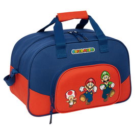 SAFTA Sac de sport Mamma Mia Super Mario Bros avec bandoulière ajustable et compartiment principal à double fermeture éclair - 40x23x24 cm