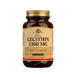Solgar Lecitine de Soja 1360 mg - 180 Perles - Complément alimentaire riche en phospholides et choline - Sans gluten
