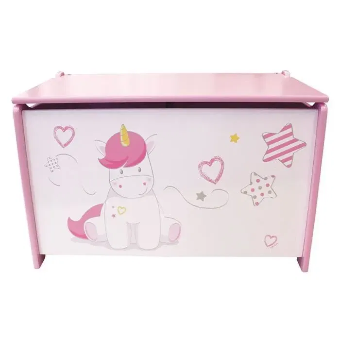 Fun House Coffre à jouets Licorne en bois MDF pour enfant - Blanc et rose - Dimensions L 36 x P 36 x H 60 cm - À partir de 3 ans Fun House Coffre à jouets Licorne en bois MDF pour enfant - Blanc et rose - Dimensions L 36 x P 36 x H 60 cm - À partir de 3 ans