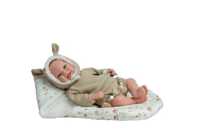 Muñecas Arias Reborn, poupée réaliste 45 cm Candela Beige avec sac de couchage, jouet pour enfant