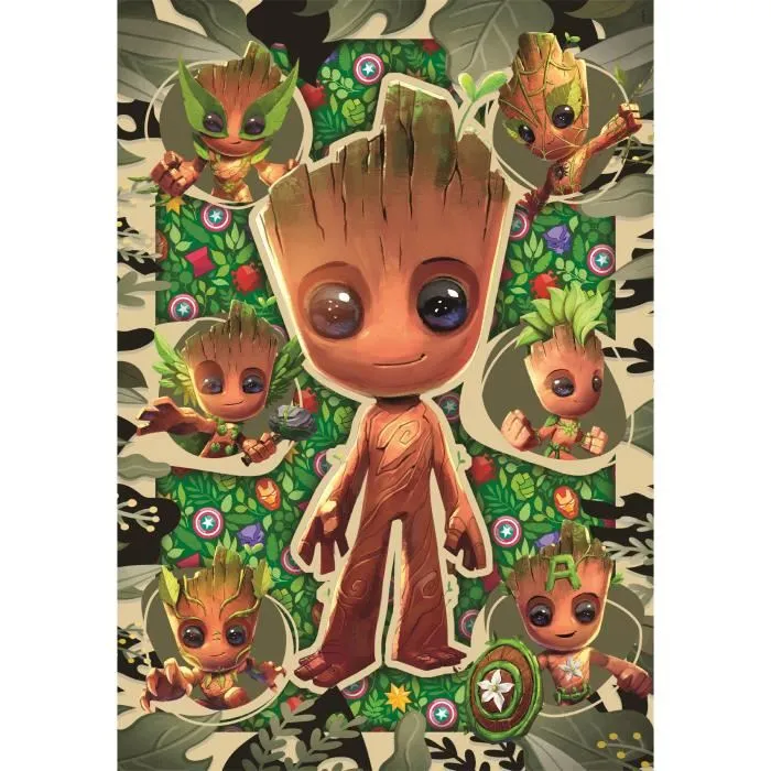 Clementoni - Puzzle 104 pièces Marvel - Groot, 38 x 27 cm, pour enfants