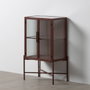 BigBuy Home Vitrine avec Double Porte en Cristal Tuile Verre Fer