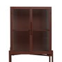 BigBuy Home Vitrine avec Double Porte en Cristal Tuile Verre Fer