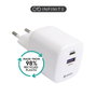 eSTUFF Chargeur GaN USB-C PD 67W INFINUE - Blanc - avec 98% de plastique recyclé - Pour smartphones et tablettes