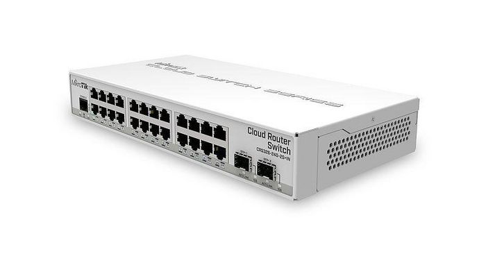 MikroTik CRS326-24G-2S+IN Switch réseau géré 24 ports Gigabit Ethernet, 2 ports SFP+, port série RJ45, boîtier bureau blanc