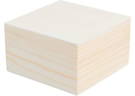 Innspiro Boîte en pin massif et placage carré 8,5x8,5x5cm