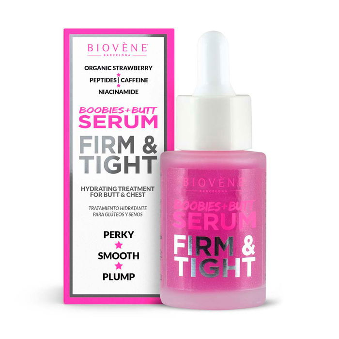 Biovène Sérum Fermeté & Raffermissant pour le Corps, aux Fraises Bio, Peptides et Caféine, 30 ml