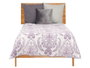 Giftdecor Colcha de Lit Réversible 240x260 cm Damassé Blanc et Violet 100% Polyester (Set de 6)