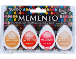 Tsukineko Set de 4 tampons encreurs goutte MEMENTO crépuscule doré