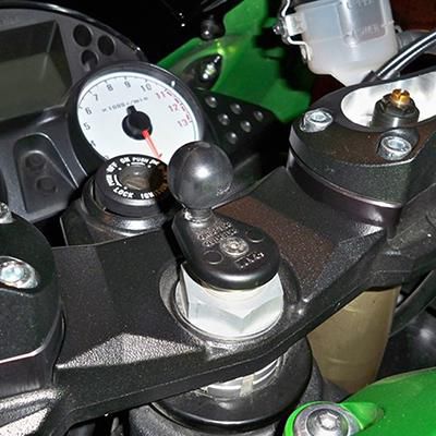 RAM Mounts B-176U Support double boule pour fourche de moto, base diamant compatible AMPS, diamètre 12-33mm