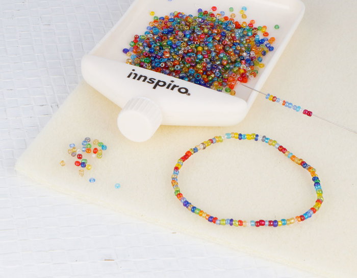 Innspiro Perles de rocaille en verre rond aurora boreale 2,3 mm, 120g
