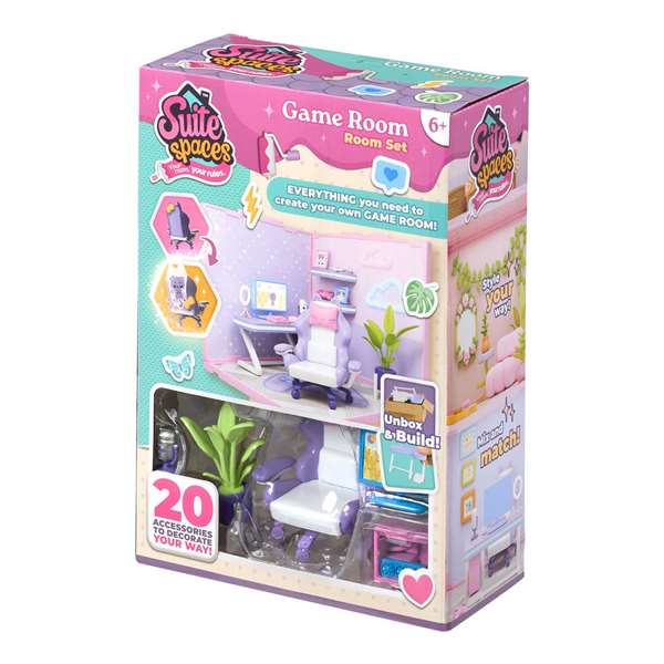 Bizak Kit Créatif Design Ta Salle Gamer Suite Spaces - 20 Accessoires, 2 Papiers Muraux, 1 Papier de Sol - Version Espagnole