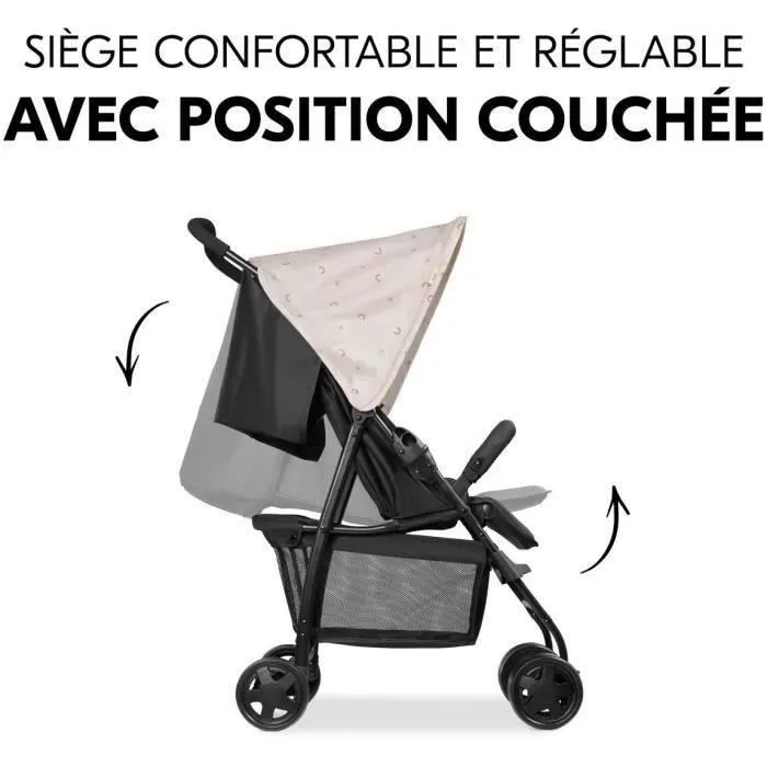 Hauck - Poussette canne SPORT pliable inclinable motif Minnie - Dossier inclinable, harnais 5 points, panier XL, 4 roues pivotantes, 0-15 kg