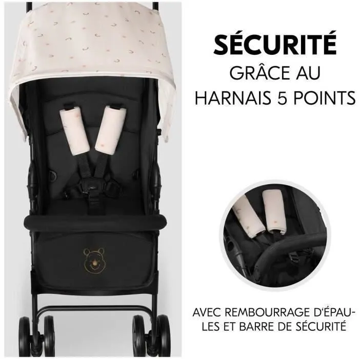 Hauck - Poussette canne SPORT pliable inclinable motif Minnie - Dossier inclinable, harnais 5 points, panier XL, 4 roues pivotantes, 0-15 kg