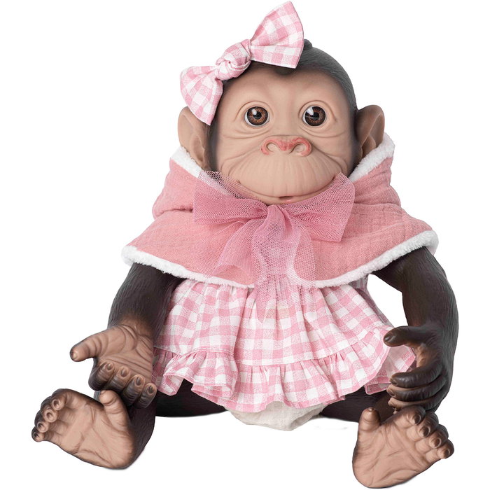 Rosa Toys Mon reborn avec robe à carreaux 35 cm 3342 poupée vinyle articulée