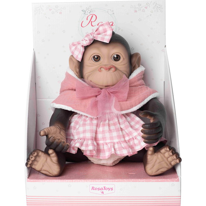 Rosa Toys Mon reborn avec robe à carreaux 35 cm 3342 poupée vinyle articulée