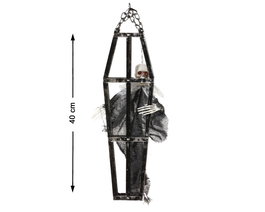 Squelette en Cage Décoratif Classique 40x13 cm - Décoration d'Halloween et Scène d'Horreur