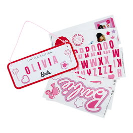 Paladone Panneau Barbie métal 25x10cm avec stickers personnalisables réversible