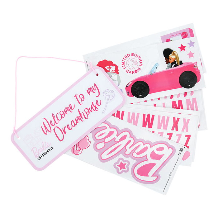 Paladone Panneau Barbie métal 25x10cm avec stickers personnalisables réversible