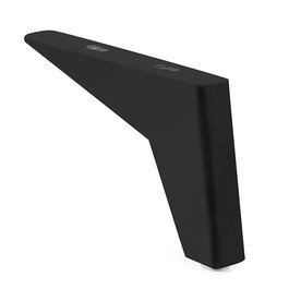 Q&Q Pata H125 - Patte métallique modèle Corfu pour canapé et meuble, finitions noir mat et chrome, hauteur 125 mm