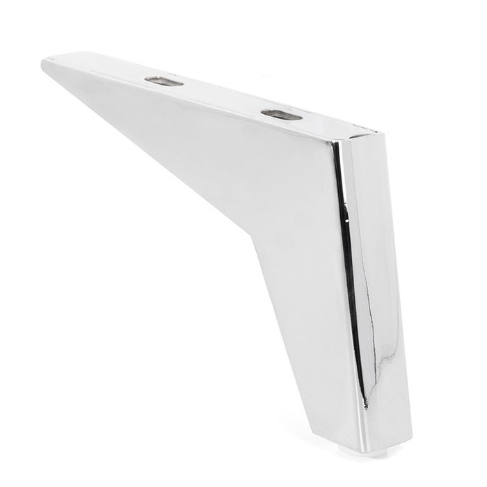 Q&Q Pata H125 - Patte métallique modèle Corfu pour canapé et meuble, finitions noir mat et chrome, hauteur 125 mm