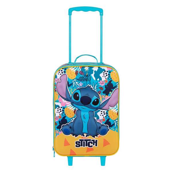 Karactermania Valise à roulettes souple enfant Lilo et Stitch 3D - 52x33x17 cm (Cabine) - 2 roues, poignée réglable