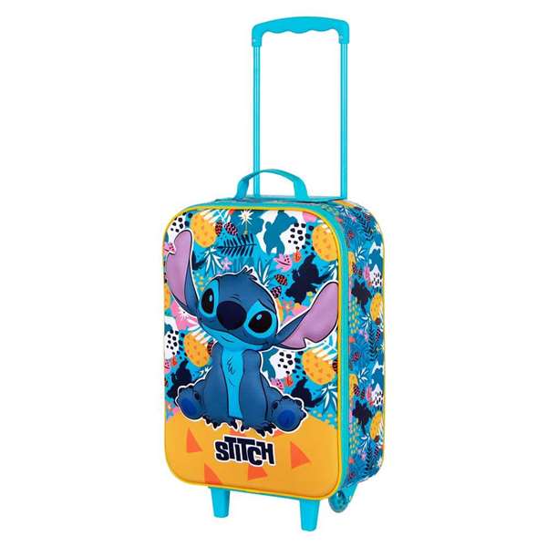 Karactermania Valise à roulettes souple enfant Lilo et Stitch 3D - 52x33x17 cm (Cabine) - 2 roues, poignée réglable