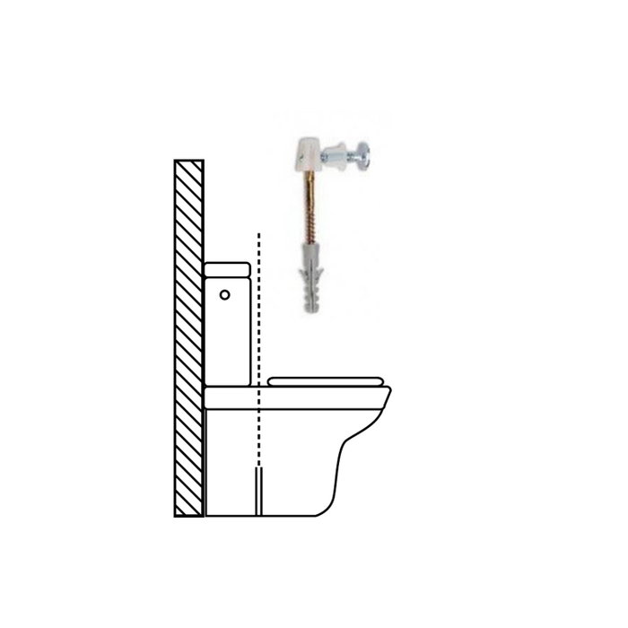 WOLFPACK LINEA PROFESIONAL Kit sanitaire fixation WC horizontal 5x70 mm (2 unités)