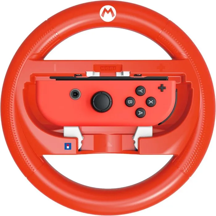 Hori - Volant de course pour Nintendo Switch 2 et Switch, manette Joy-Con, motif Mario Rouge, Mario Kart World - Sous licence Nintendo officielle Hori - Volant de course pour Nintendo Switch 2 et Switch, manette Joy-Con, motif Mario Rouge, Mario Kart World - Sous licence Nintendo officielle